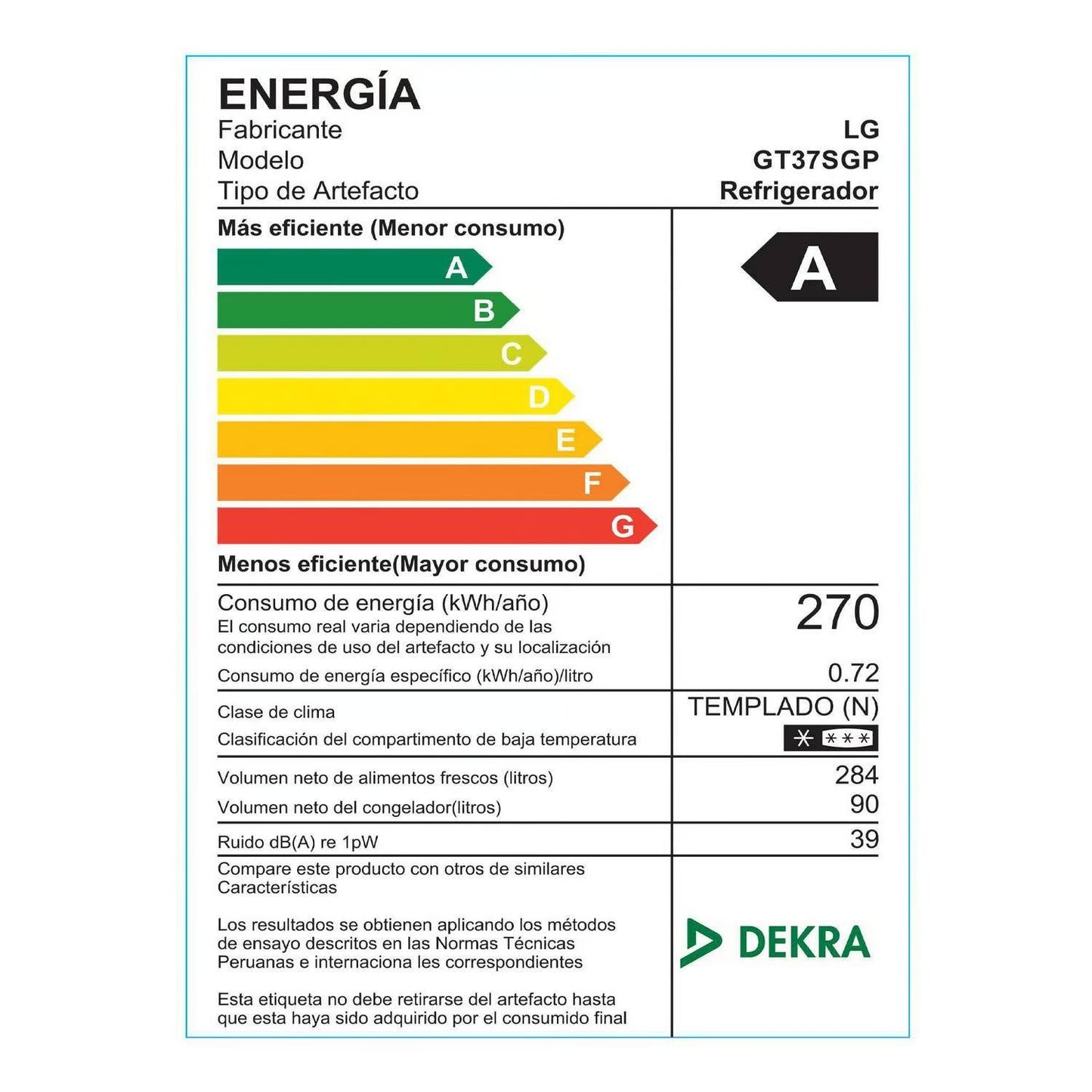 Refrigeradora LG GT37SGP 374L Hygiene Fresh Top Mount  Plateada