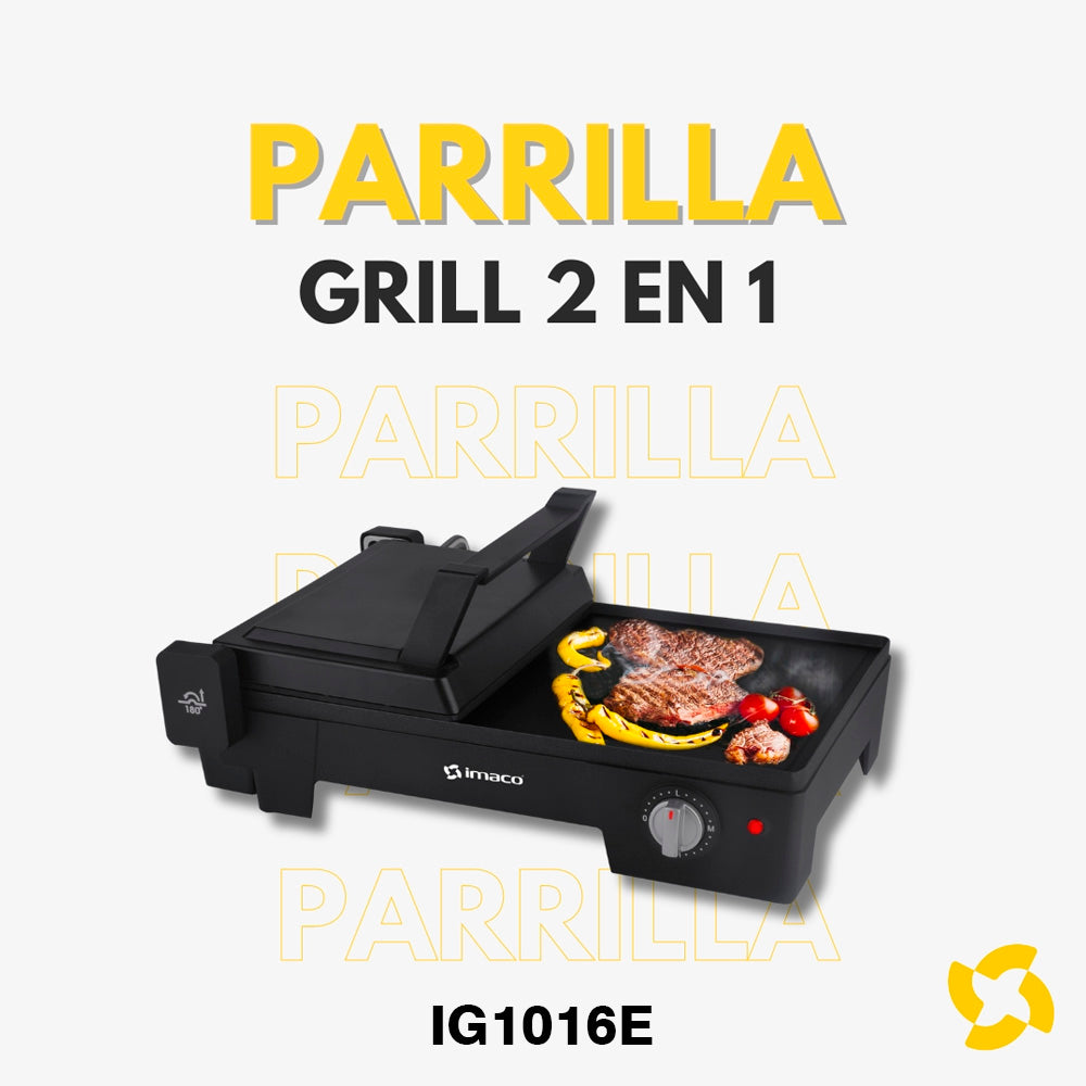 Imaco Parrilla Grill 2 en 1 Extendible Negra  IG1016E