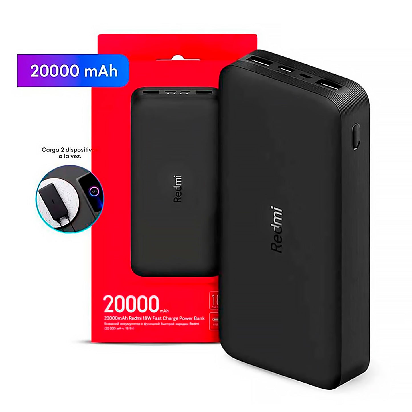 Xiaomi 20000mAh Redmi 18W Fast Charge Power Bank Black PB200LZM