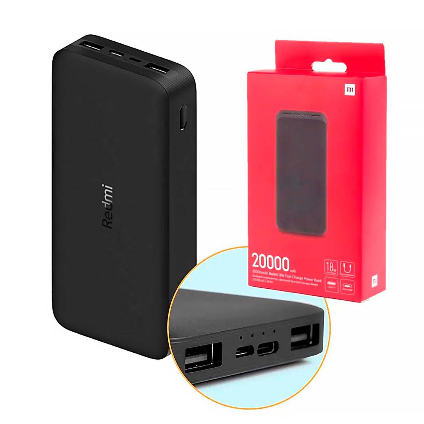 Xiaomi 20000mAh Redmi 18W Fast Charge Power Bank Black PB200LZM