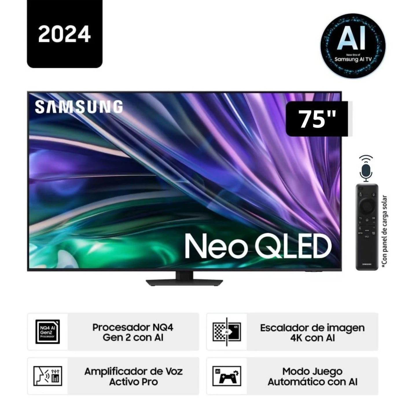 Televisor Samsung Smart TV 75" LED 4K NEOQLED Tizen Os QN75QN85DBGXPE