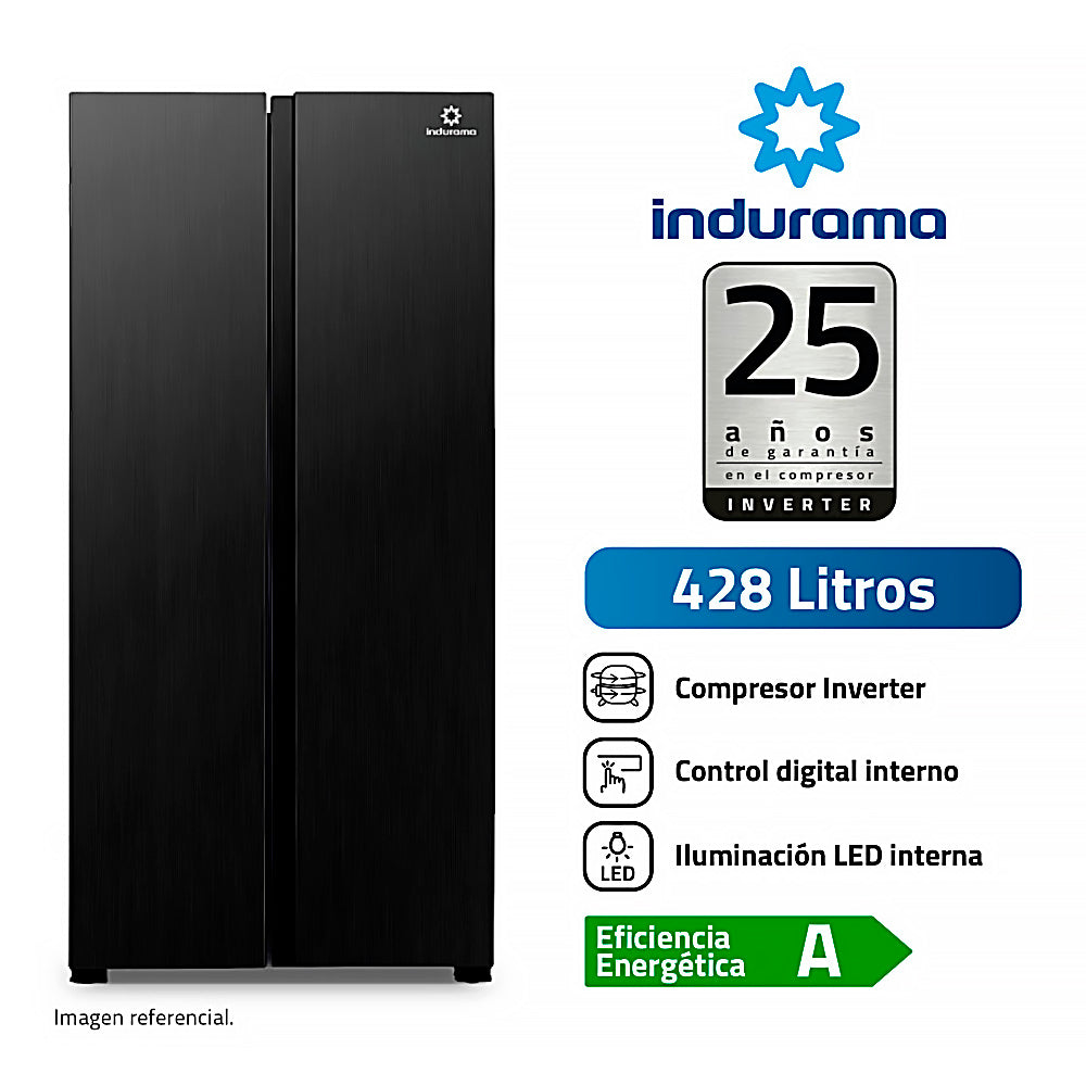 Refrigeradora Indurama Side by Side 428Lt RI-769N - Negro