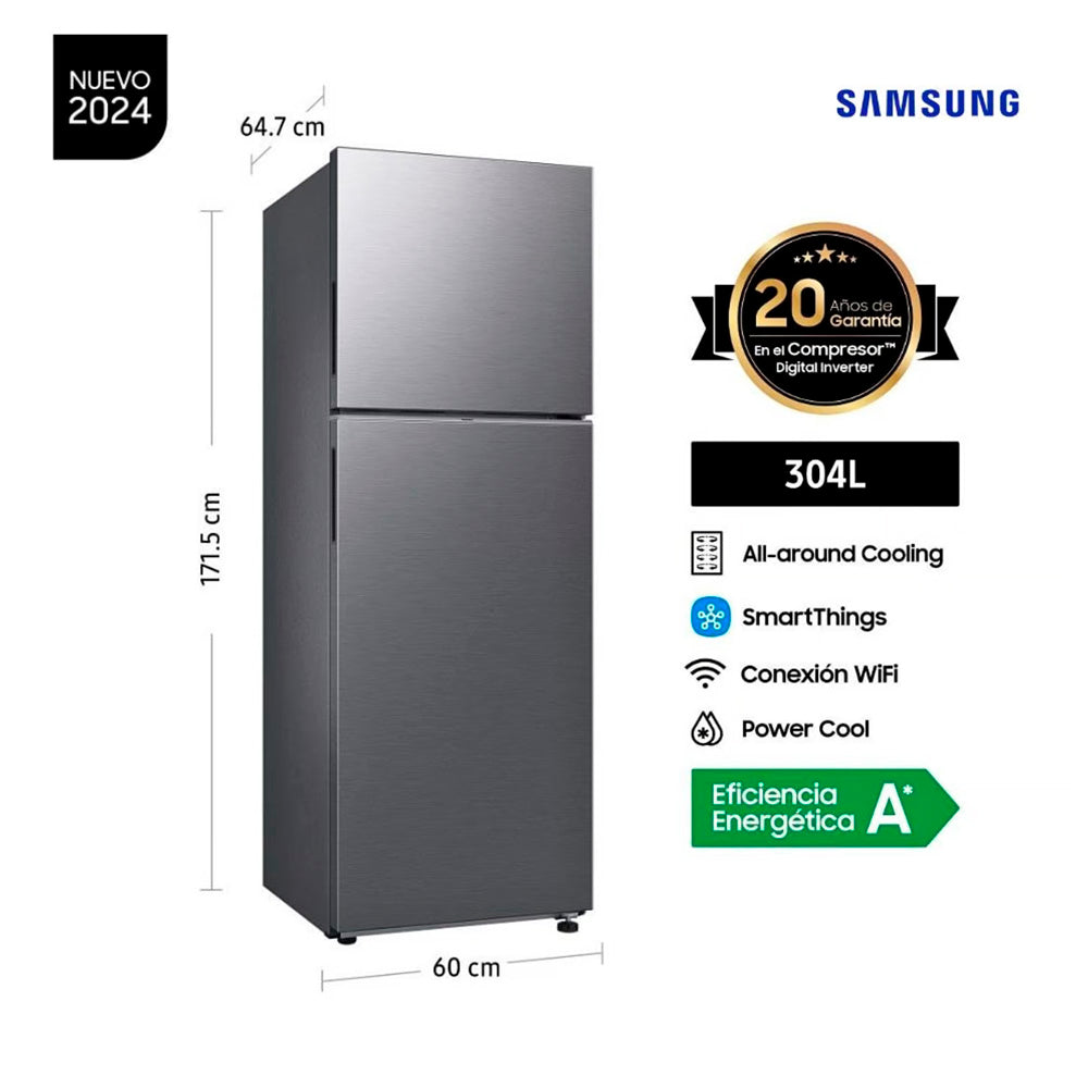 REFRIGERADORA TOP FREEZER SAMSUNG 301 LT RT31DG5120S9