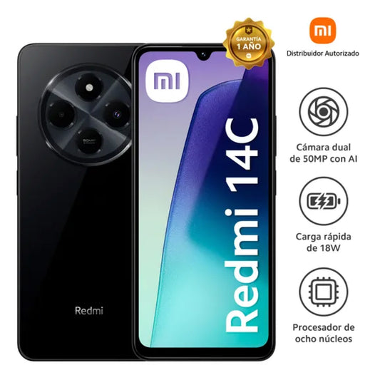 Celular Xiaomi Redmi 14C 4GB 128GB - 50MP Cámara Dual SIM - NEGRO