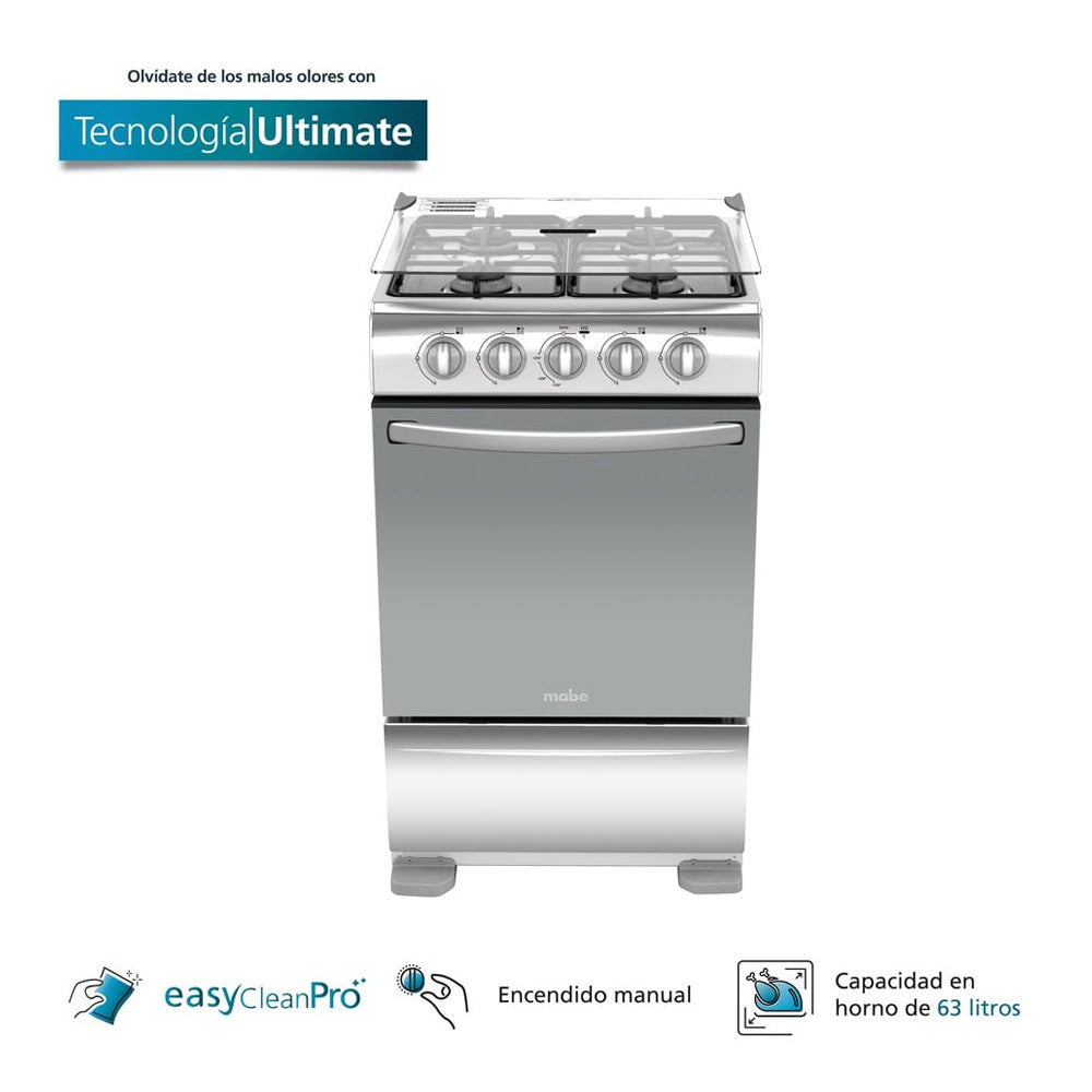 Cocina  Mabe de Pie a Gas 52 cm Inox TX5110P1