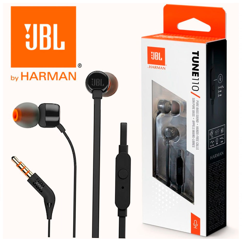 Audifono JBL Tune 110 Microfono Conector 3.5mm negro