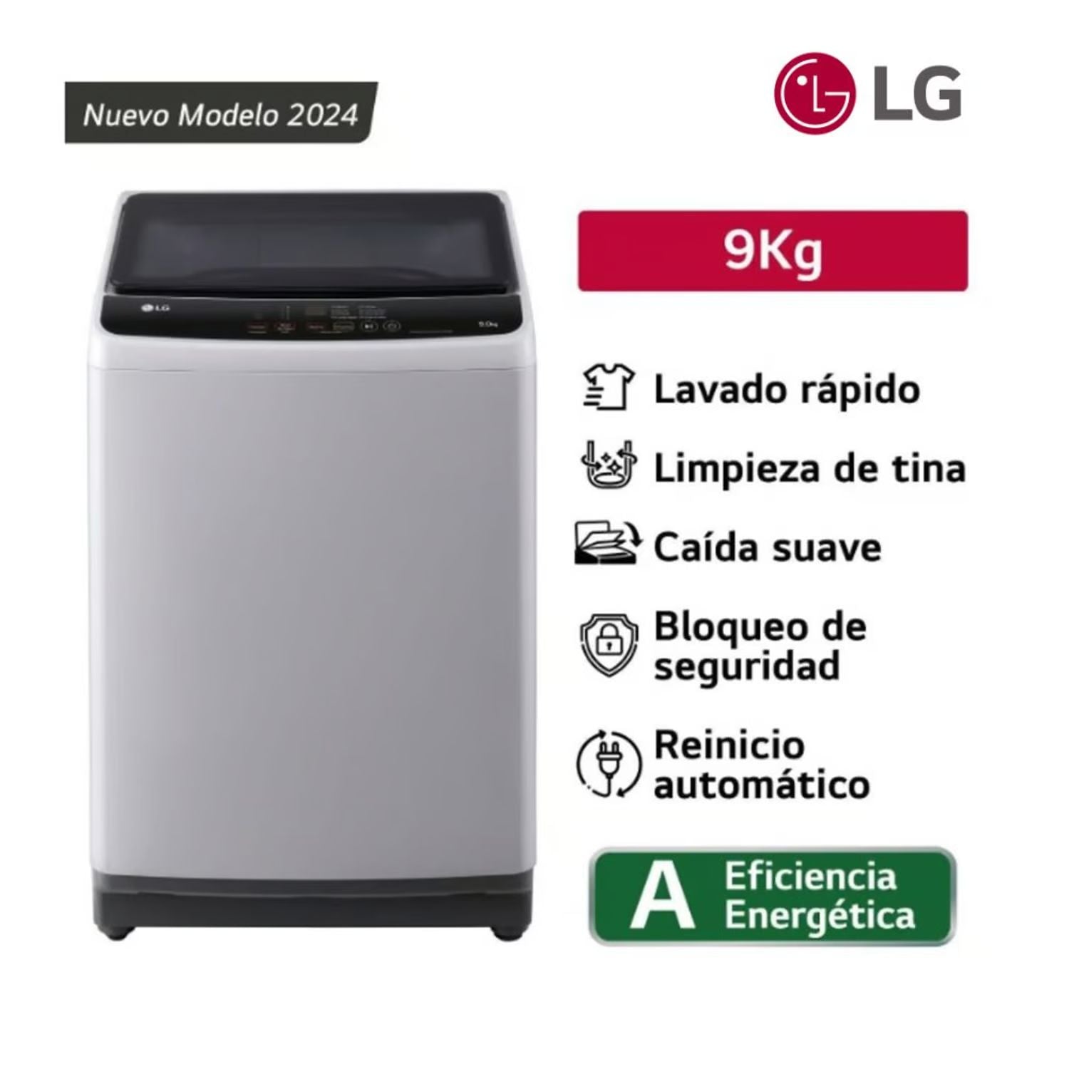 Lavadora LG Carga Superior Smart Inverter WT9GL 9 KG - Gris