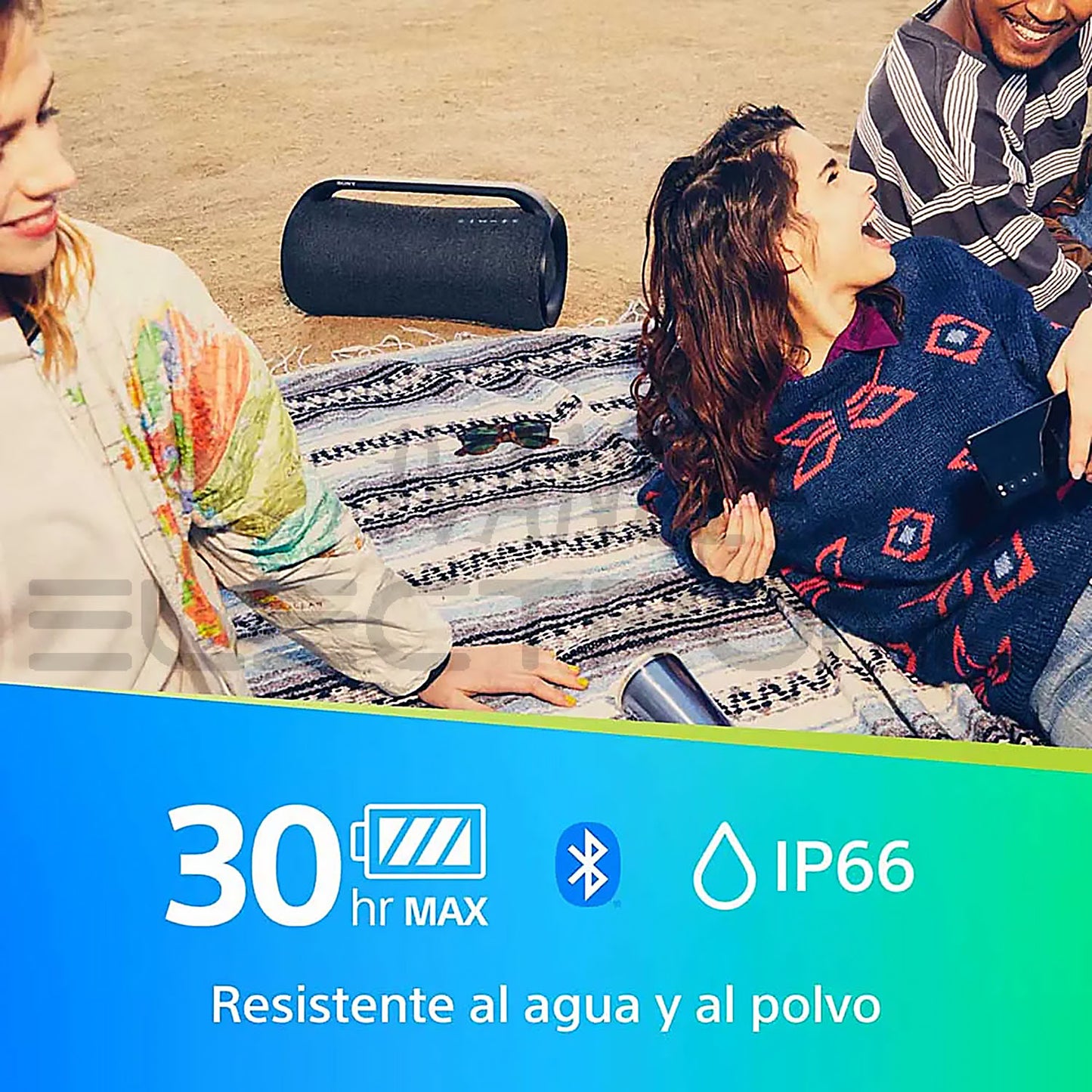 Parlante Bluetooth Inalámbrico Mega Bass Splashproof Batería 30 horas SRS-XG500